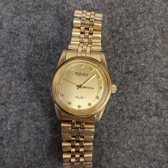 🔥RARE Vintage Lucien Piccard Dufonte Diamond Quartz Men's 35.5mm Watch - Picture 2 of 5